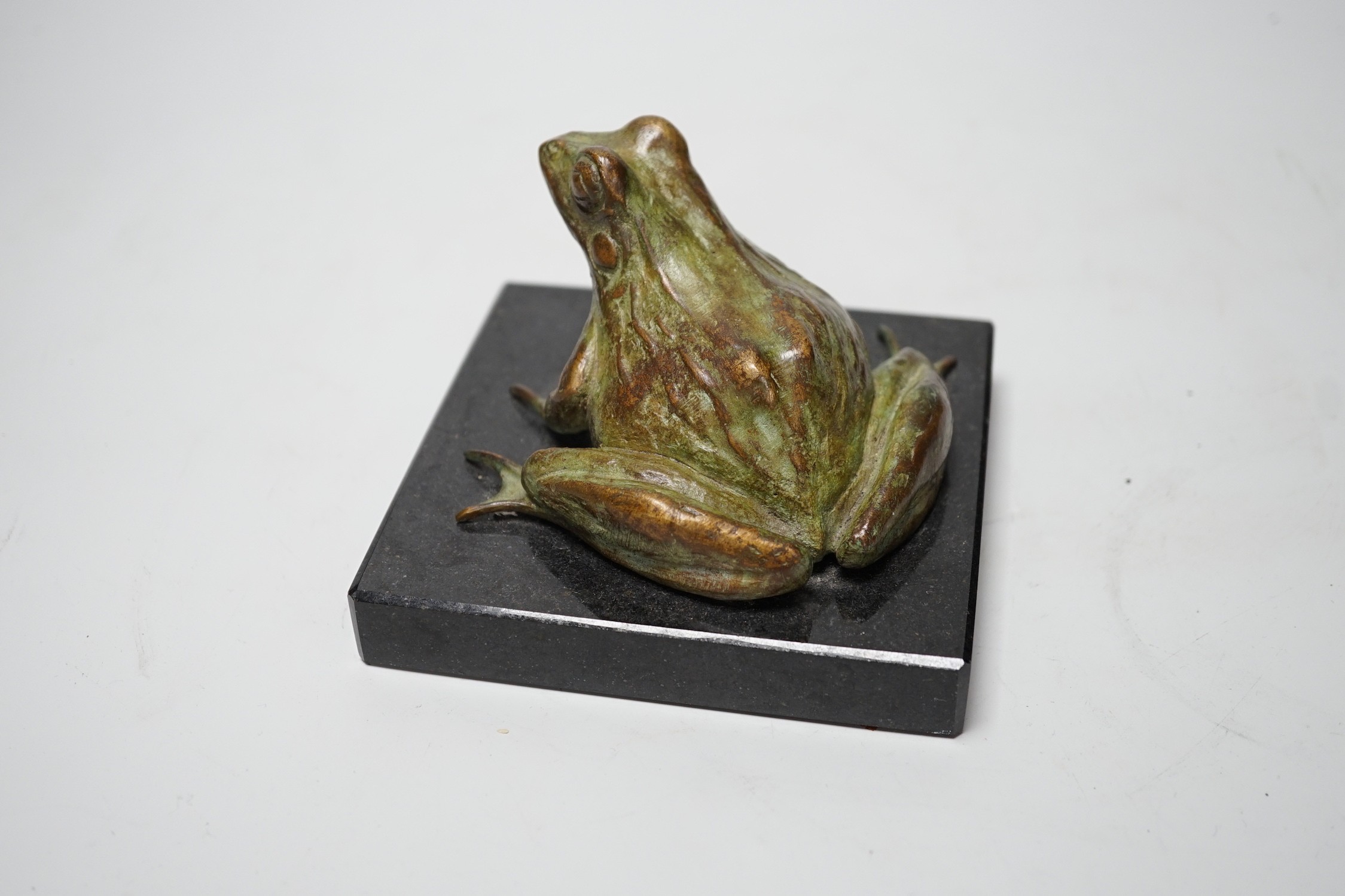A Camilla Le May limited edition common rider frog bronze, model 5/9, 8cm tall